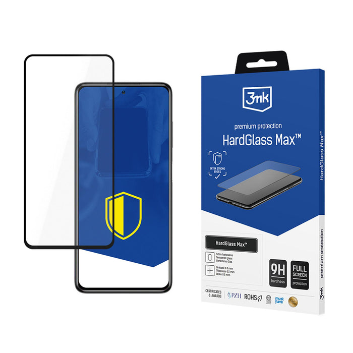 Подсилено закалено стъкло за цял екран 3mk HardGlass Max Black за Xiaomi Poco X3