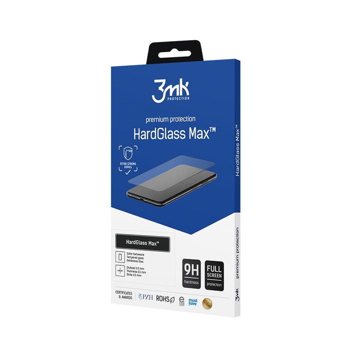 Подсилено закалено стъкло за цял екран 3mk HardGlass Max Black за Xiaomi Poco X3