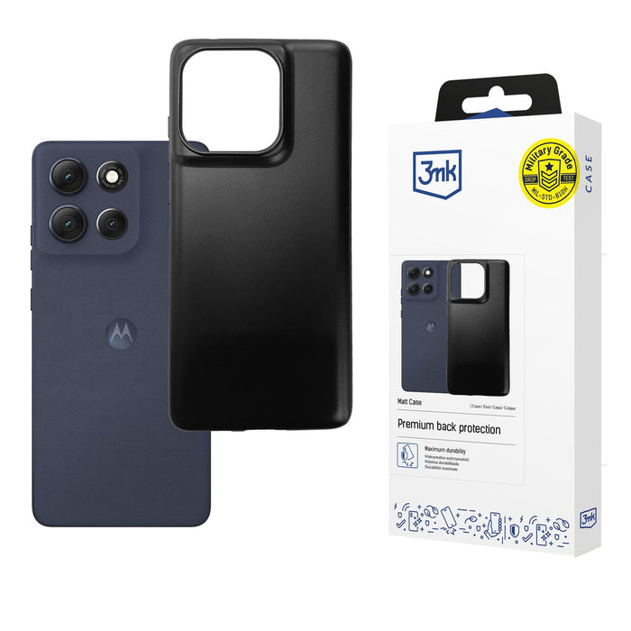 3mk Матов Калъф за Motorola Moto G86 Power - Черен