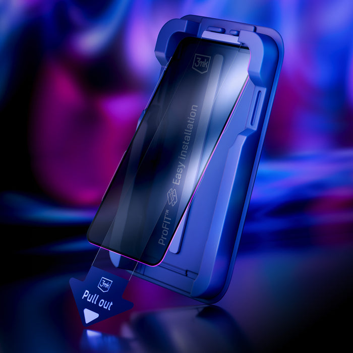 9H закалено стъкло с 3mk HardGlass Max филтър за поверителност за iPhone 15 Pro Max