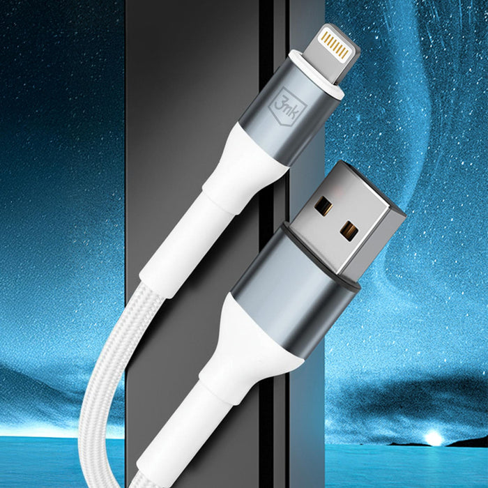 3mk Hyper Cable N-SERIES USB-A / Lightning 1m QC 3.0 5V/2.4A 12W - бял