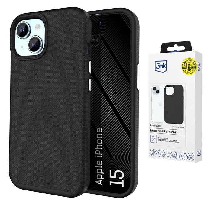 3mk Fortis MagCase за iPhone 15 - черен