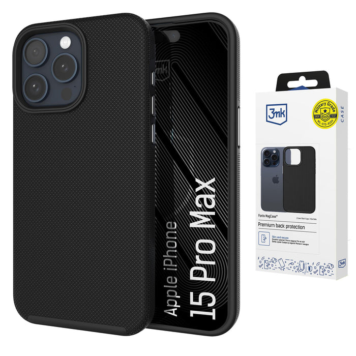 3mk Fortis MagCase за iPhone 15 Pro Max - черен