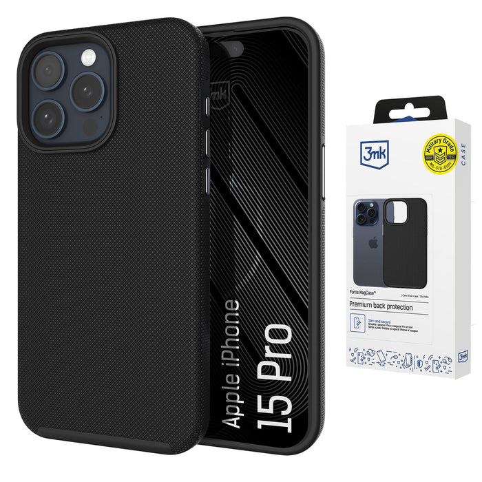 3mk Fortis MagCase за iPhone 15 Pro - черен