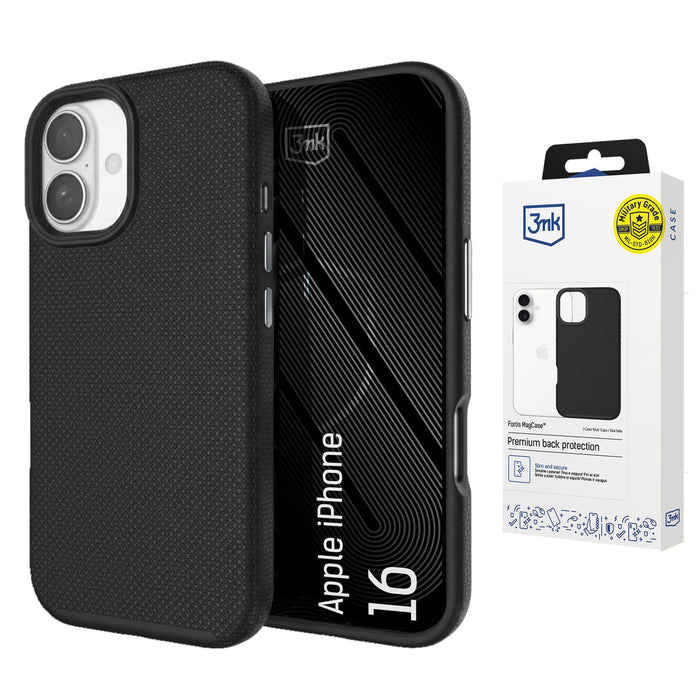 3mk Fortis MagCase за iPhone 16 - черен
