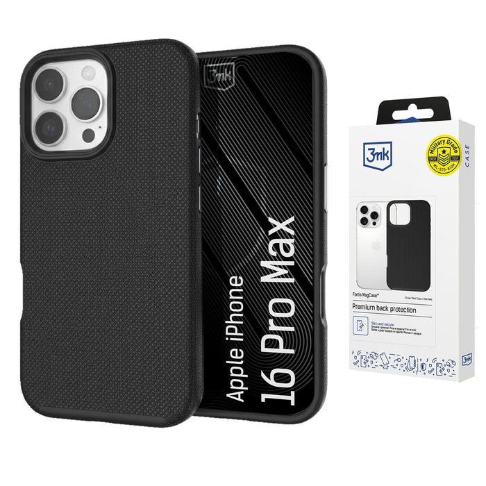 3mk Fortis MagCase за iPhone 16 Pro Max - черен