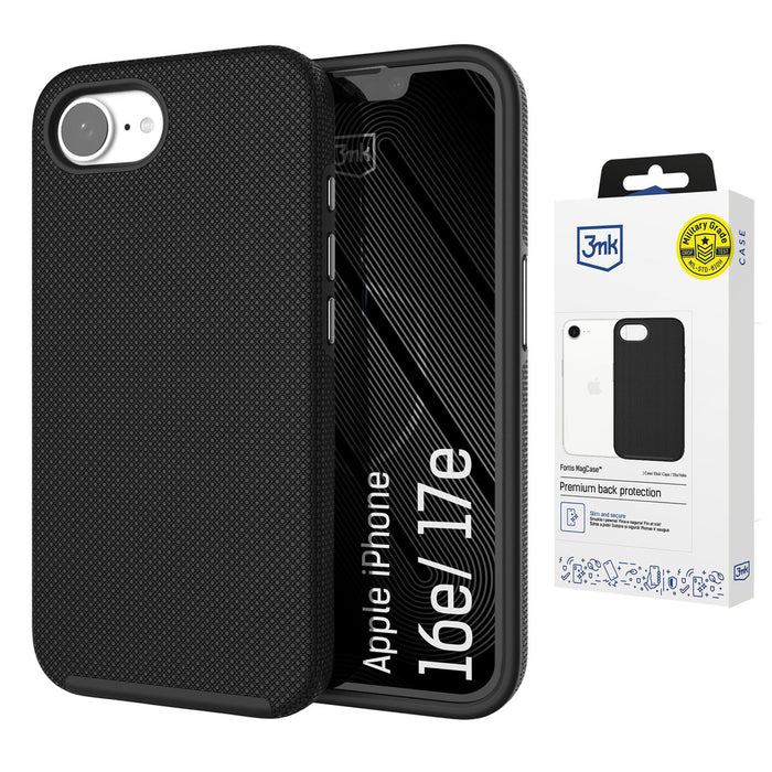 3mk Fortis MagCase за iPhone 16e / 17e - черен