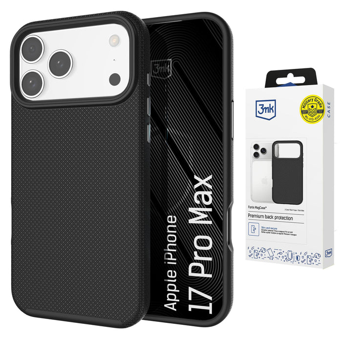 3mk Fortis MagCase за iPhone 17 Pro Max - черен