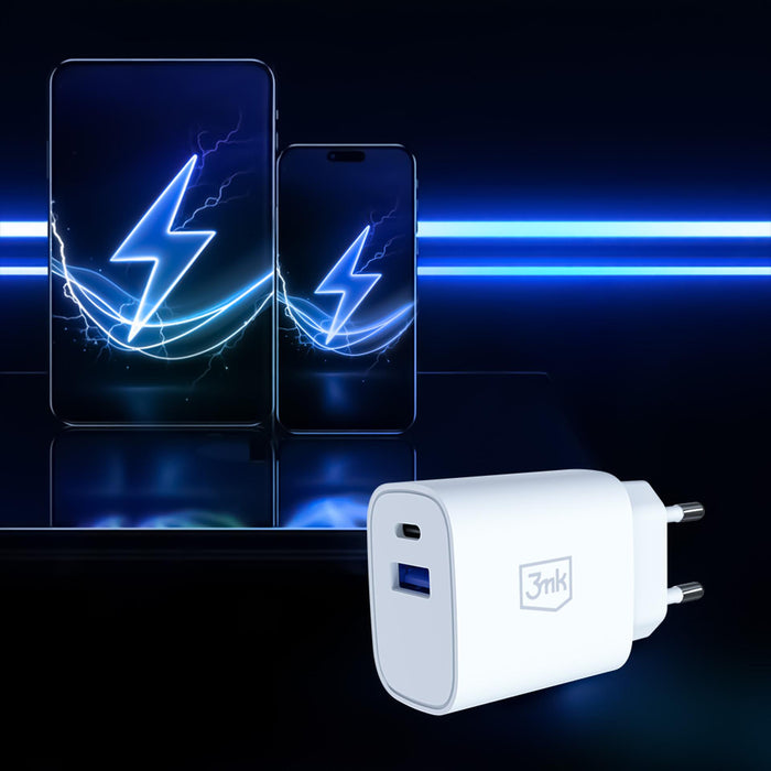 3mk FlowPower 30W 1A1C PD 3.0 QC4+ зарядно за стена - бяло