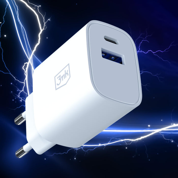 3mk FlowPower 30W 1A1C PD 3.0 QC4+ зарядно за стена - бяло