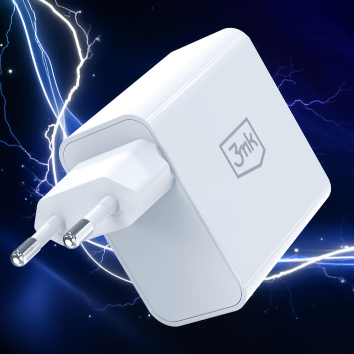 3mk FlowPower 45W 1A1C PD3.0 QC4+ зарядно за стена - бяло