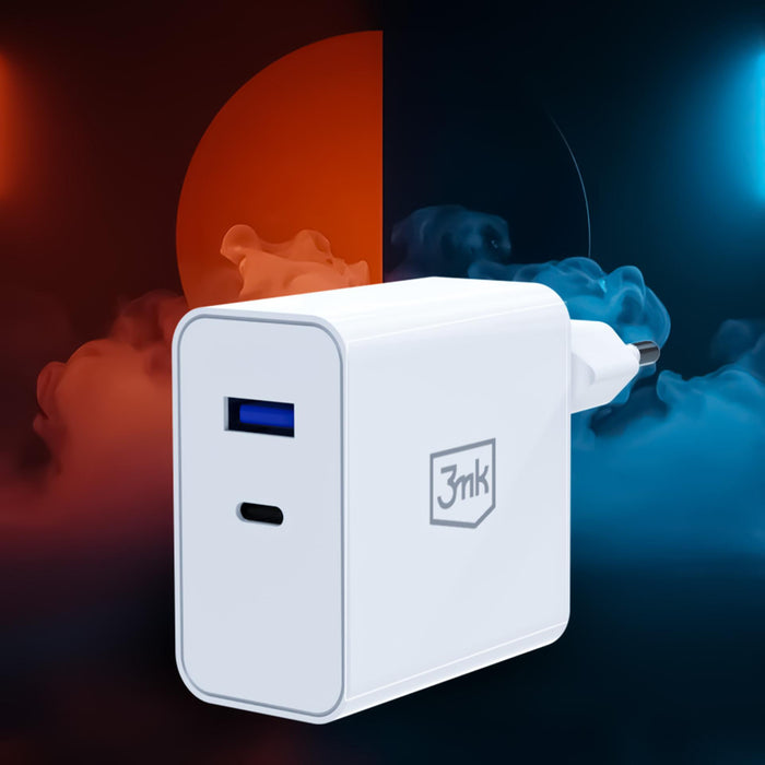 3mk FlowPower 45W 1A1C PD3.0 QC4+ зарядно за стена - бяло