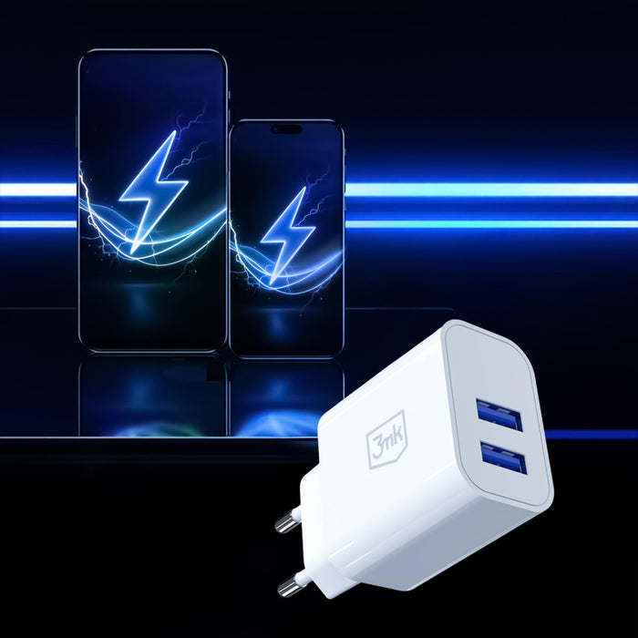 3mk FlowPower 10W 2.4A 2A зарядно за стена - бяло