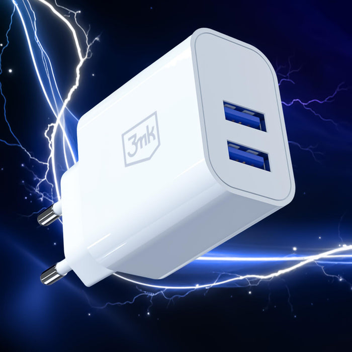 3mk FlowPower 10W 2.4A 2A зарядно за стена - бяло