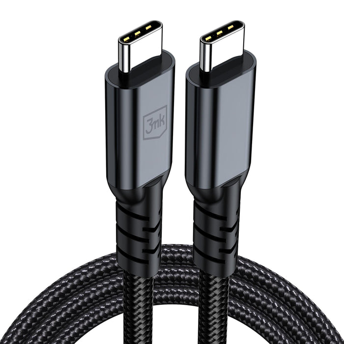 3mk Hyper Cable N-SERIES USB-C / USB-C Thunderbolt 4 2m 48V / 5A 40Gb/s 240W 8K60Hz - черен