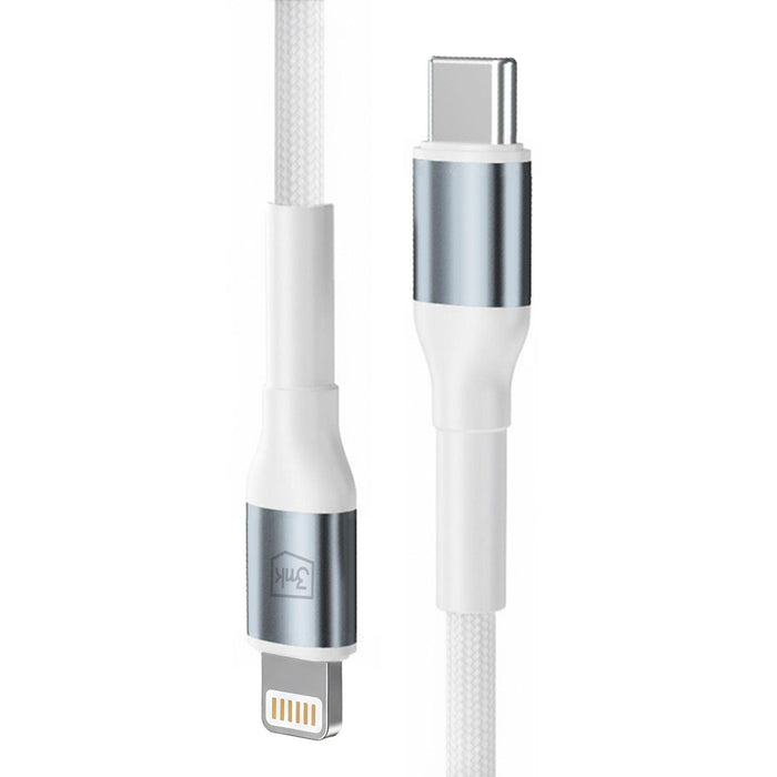 3mk Hyper Cable N-SERIES USB-C / Lightning 2m PD 3.0 9V / 3A 27W - бял