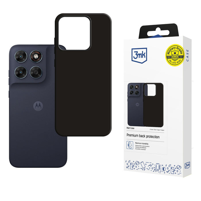 3mk Матов Калъф за Motorola Moto G87 - Черен