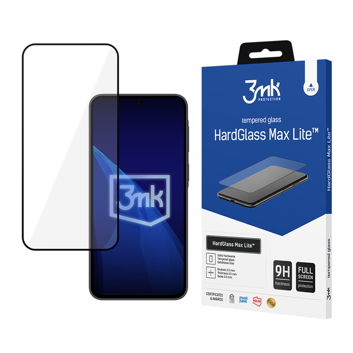 3mk HardGlass Max Lite черно закалено стъкло за Samsung Galaxy A37