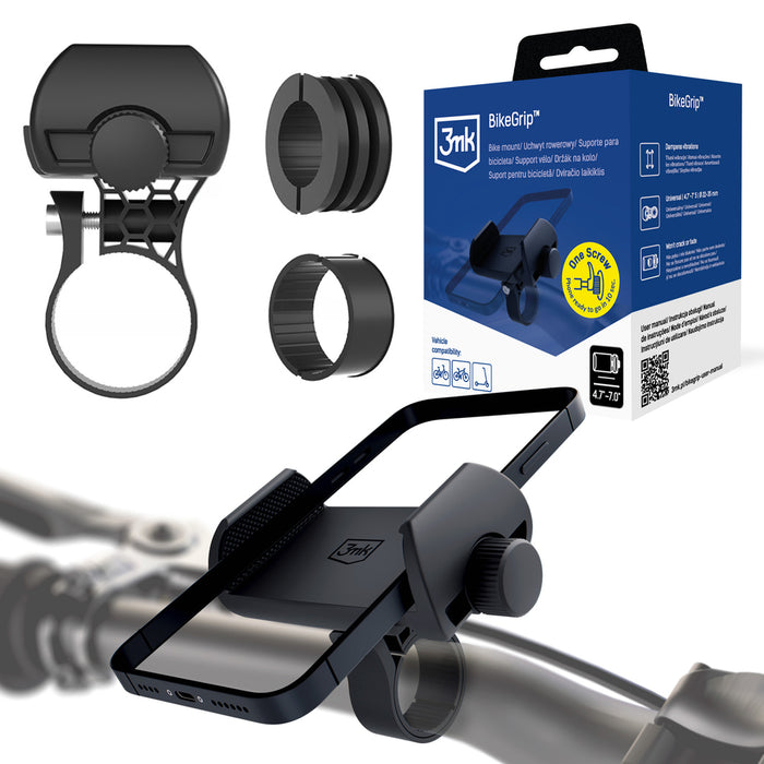 3mk BikeGrip Държач за телефон за велосипед - Черен