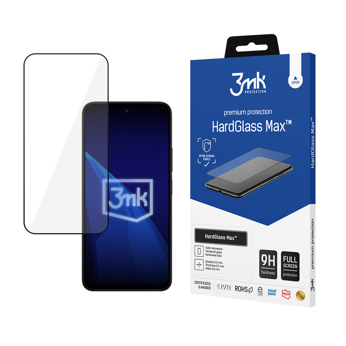 3mk HardGlass черно закалено стъкло за Xiaomi Redmi Note 15 4G / 5G