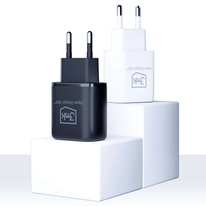 Network charger 3MK HyperCharger, 20W, 1xUSB-C, 1xUSB-A, PD, QC