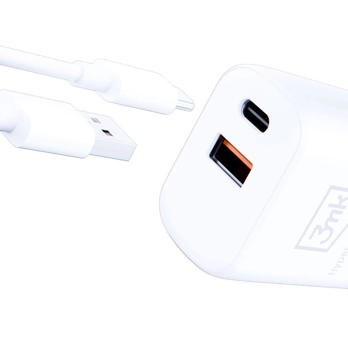 Network charger 3MK HyperCharger, 20W, 1xUSB-C, 1xUSB-A, PD, QC