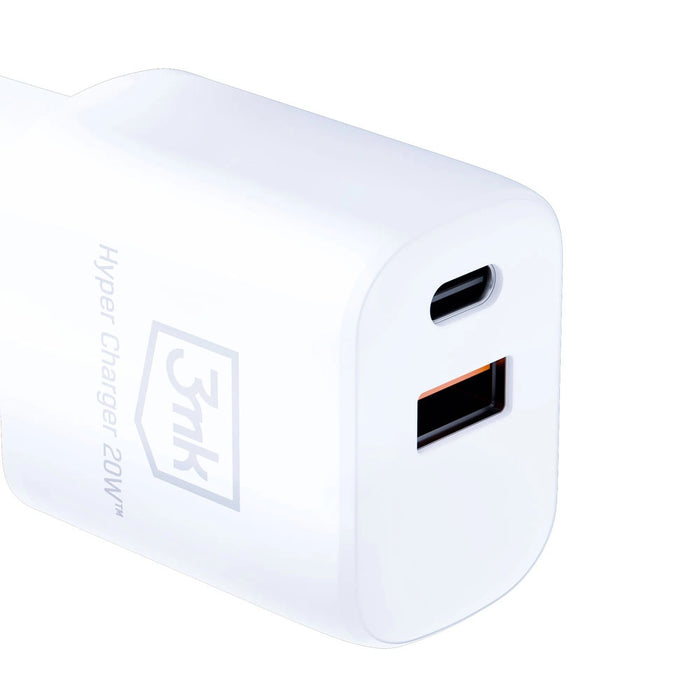 Network charger 3MK HyperCharger, 20W, 1xUSB-C, 1xUSB-A, PD, QC