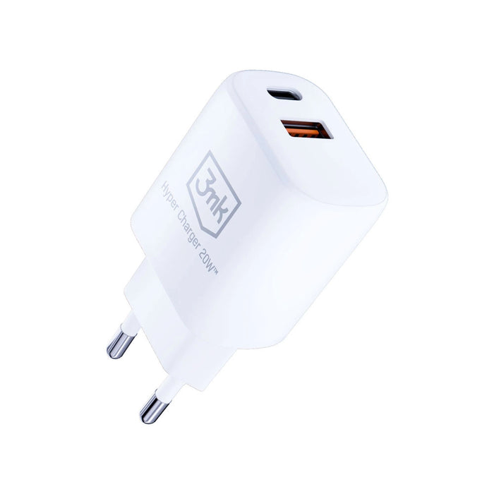 Network charger 3MK HyperCharger, 20W, 1xUSB-C, 1xUSB-A, PD, QC