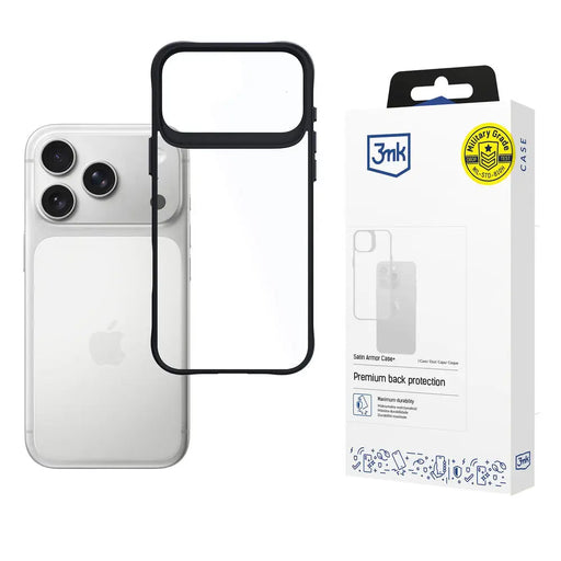 3mk Satin Armor Case+ за iPhone 17 Pro Max - прозрачно черен