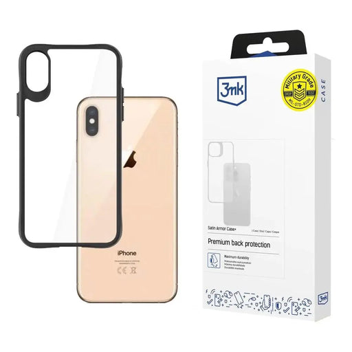3mk Satin Armor Case+ за iPhone Xs Max - прозрачно черен