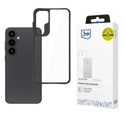 3mk Satin Armor Case + за Samsung Galaxy S25 + - прозрачен