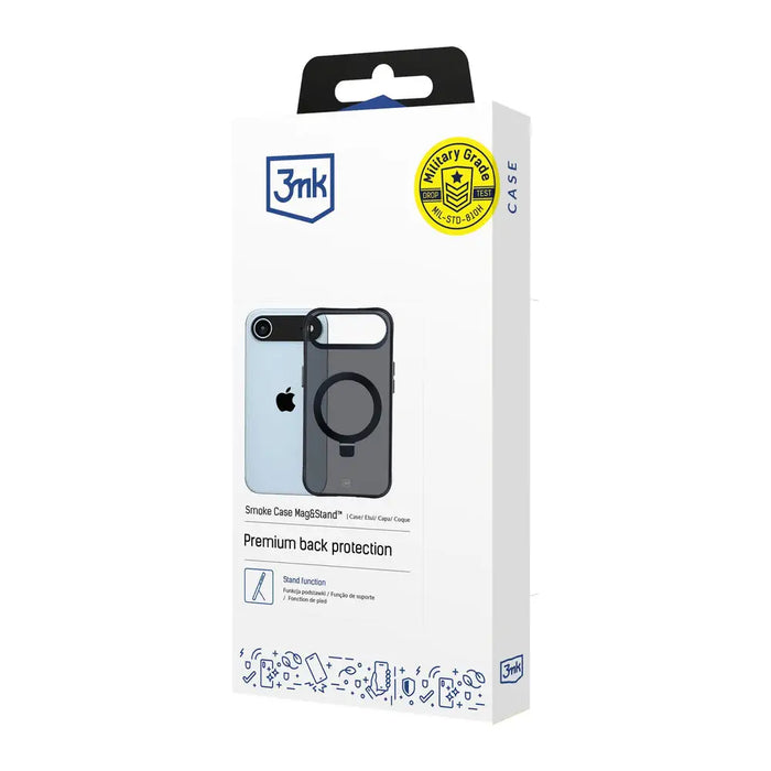 3mk Smoke Case Mag&Stand за iPhone Air - черен