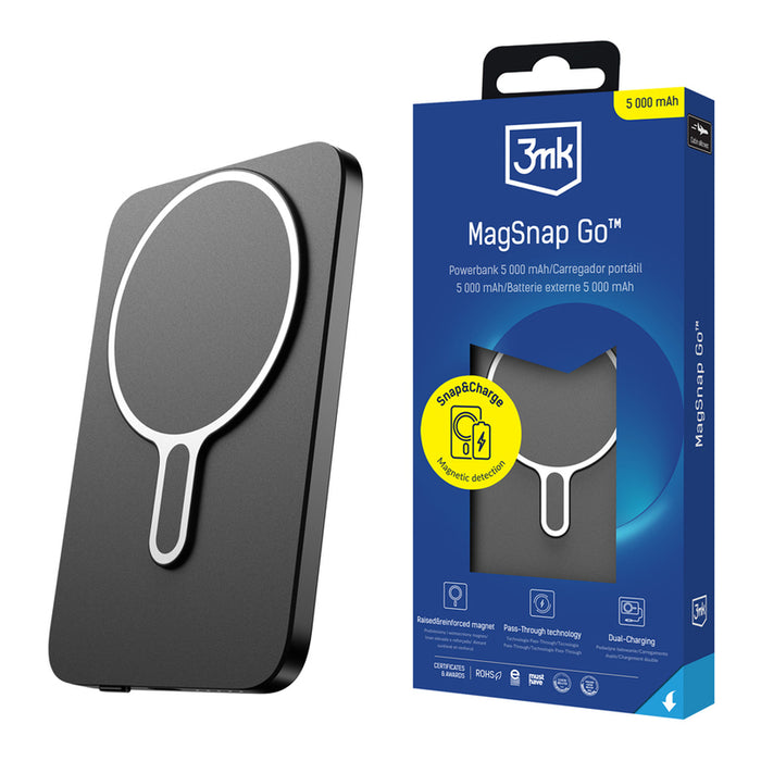 ВЪНШНА БАТЕРИЯ 3MK MAGSNAP GO 5000 mAh 20W GREY