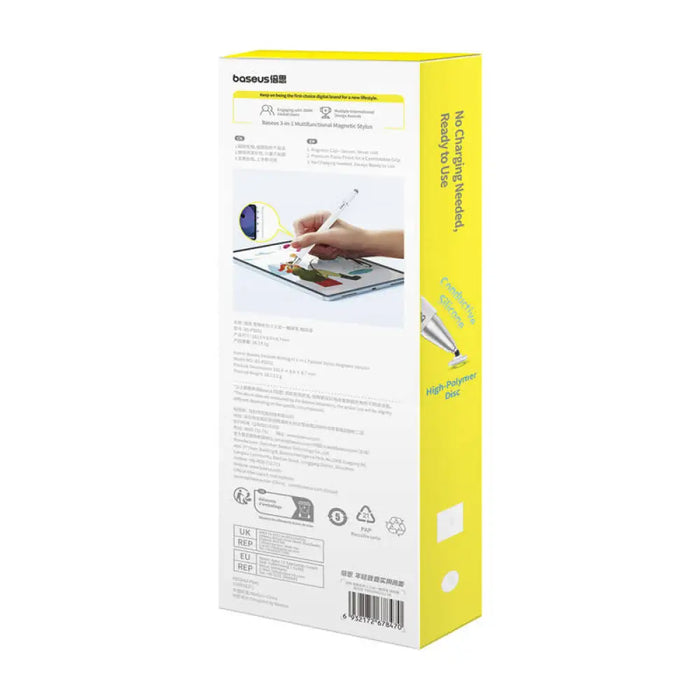 3в1 магнитен стилус Baseus Smooth Writing III бял