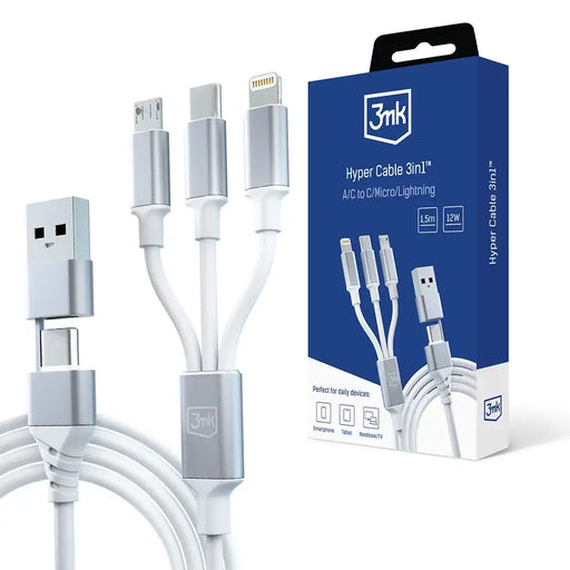 3в1 кабел 3mk Hyper Cable USB-A / USB-C към USB-C