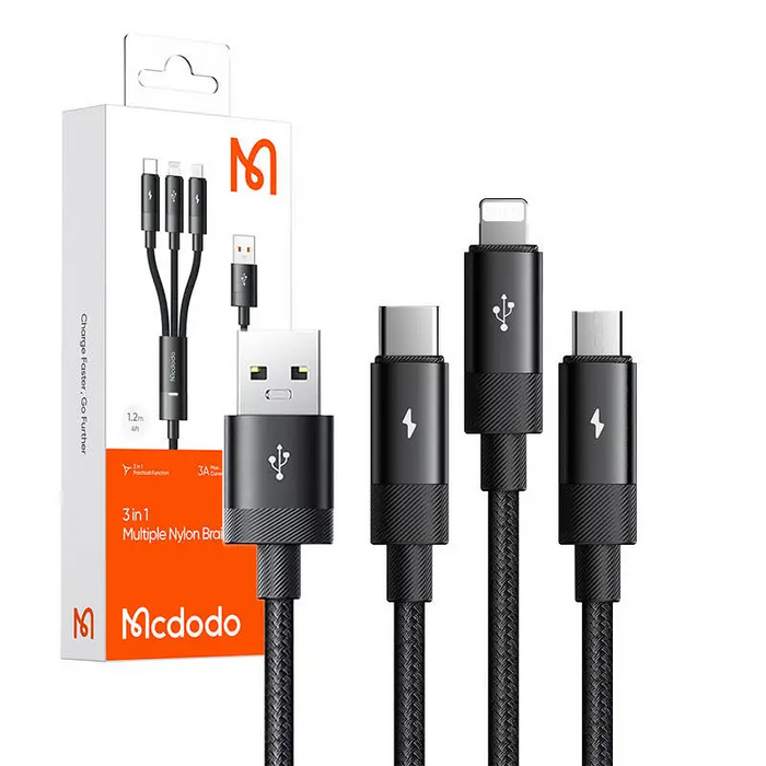 3в1 кабел Mcdodo CA-5790 USB към USB-C / Lightning