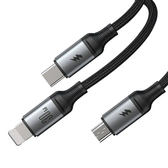 3в1 USB кабел Joyroom SA21-1T3 Speedy 30W 1.2m черен