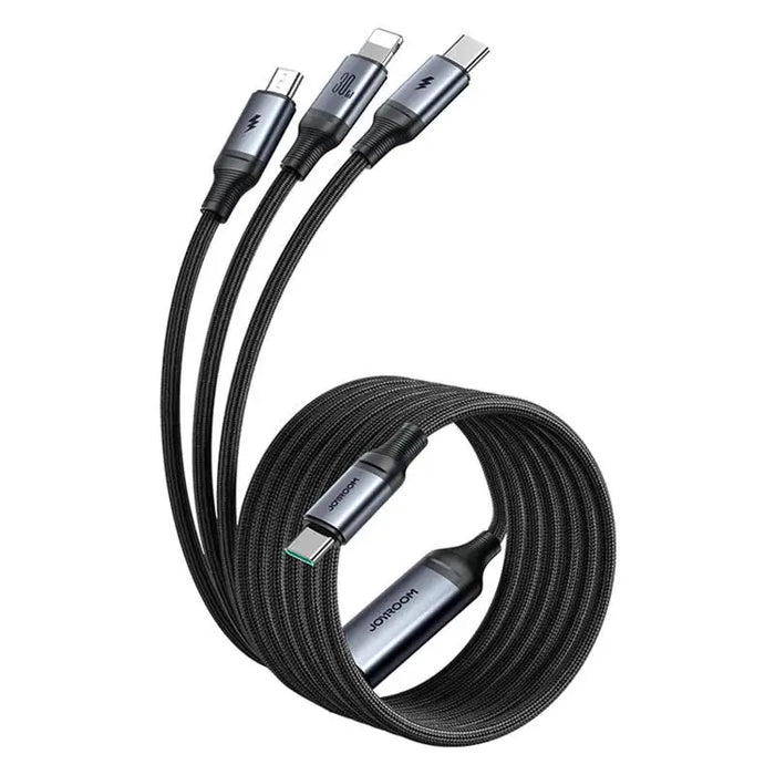 3в1 USB кабел Joyroom SA21-1T3 Speedy 30W 1.2m черен