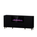 Скрин PAFOS с електрическа камина 180x42x82 см черен мат