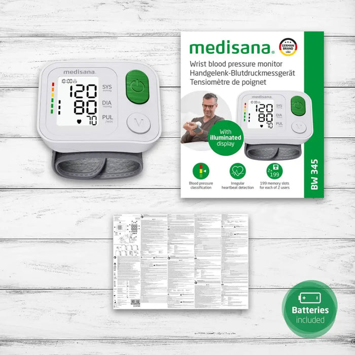 Апарат за кръвно налягане Medisana BW 345 на китката