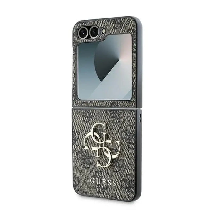 Кожен 4G метален лого калъф Guess за Samsung Galaxy Z Flip