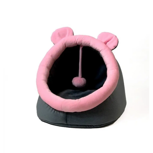 Котешко легло GO GIFT - графитено-розово - 40x45x34 см