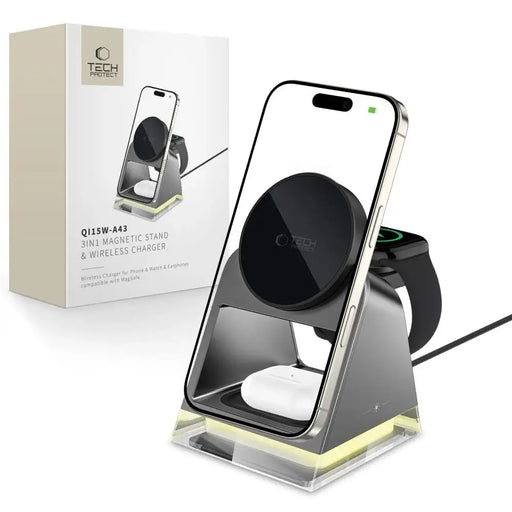 Безжично зарядно устройство Tech-Protect QI15W-A43 3 в 1