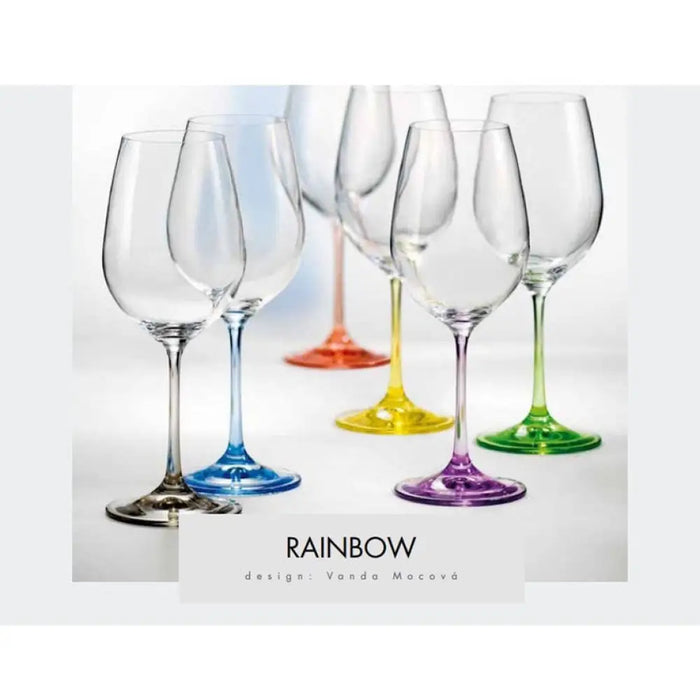 ЧАША ЗА ЧЕРВЕНО ВИНО 350 ML 6 БР RAINBOW BOHEMIA