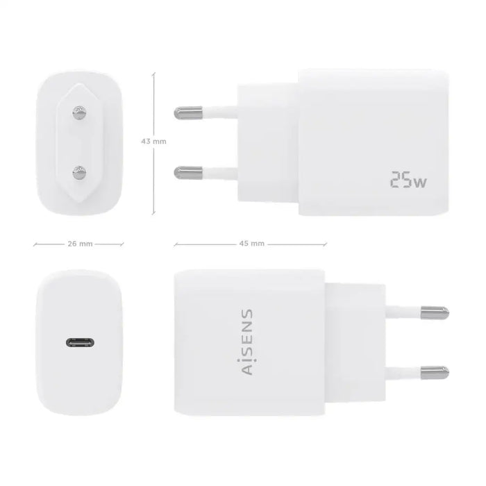 Зарядно за стена Aisens A110-0756 Бял 25 W (1 броя)