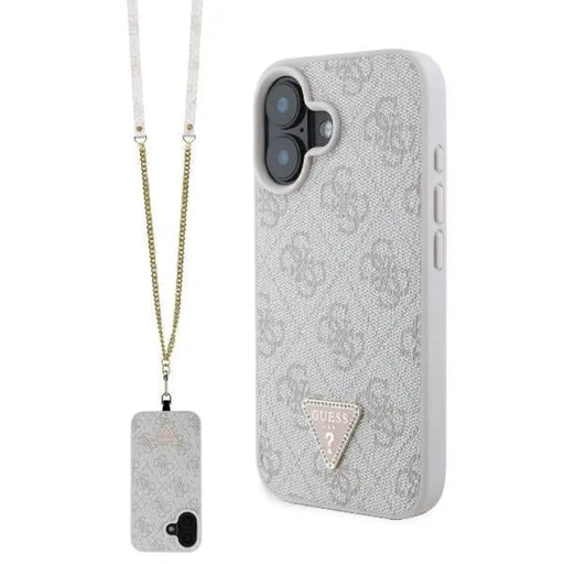 Guess кожен калъф с метално лого Strass Crossbody за iPhone