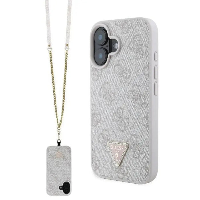 Guess кожен калъф с метално лого Strass Crossbody за iPhone