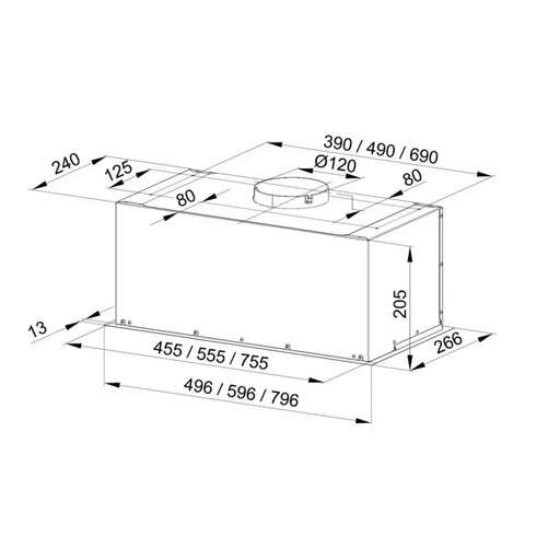 Аспиратор за вграждане под шкаф MAAN Fiugi 2 50 310 m3/h Бял