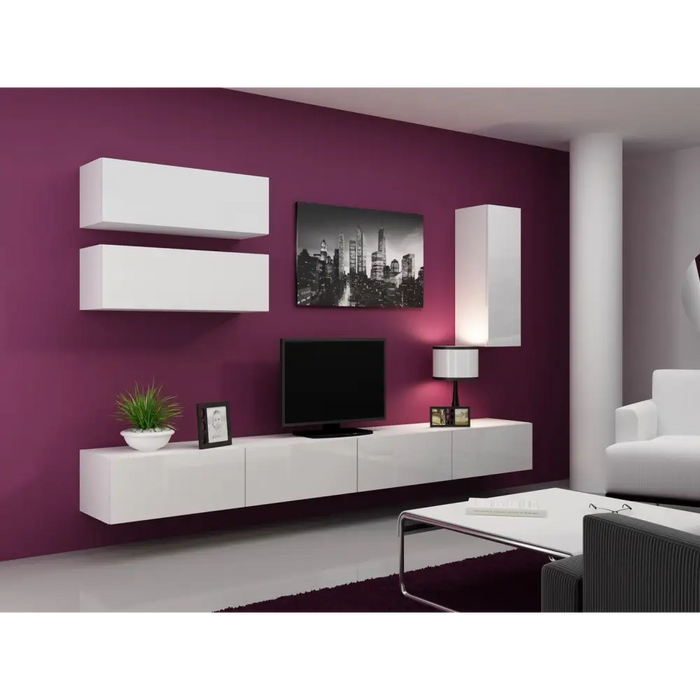 Стойка за телевизор Cama VIGO 140 30/140/40 бяло/бял гланц