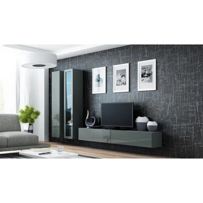 Стойка за телевизор Cama VIGO ’180’ 30/180/40 сиво/сив гланц